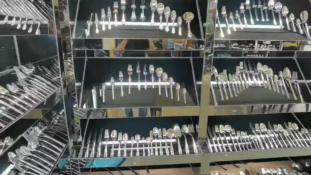 مجموعه کارد و چنگال های طلای ضد زنگ فلزی ضد زنگ فلزی جدید عروسی ورود 1
