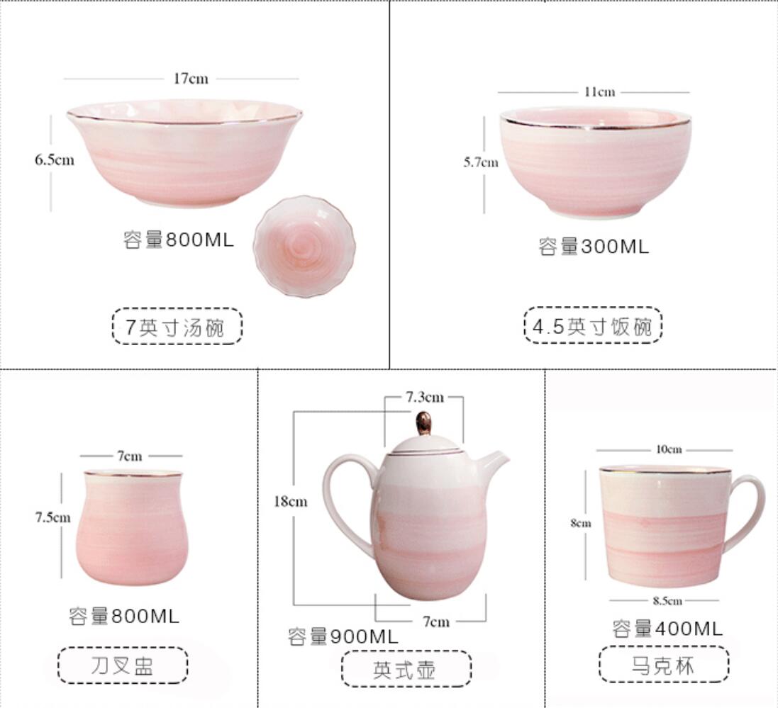 Ĉina Brett - Kolora Eŭropa Stila Porcelana Vespermanĝa Aro kun Ora Rim Kolora Porcelana Vespermanĝa Vespermanĝo 16