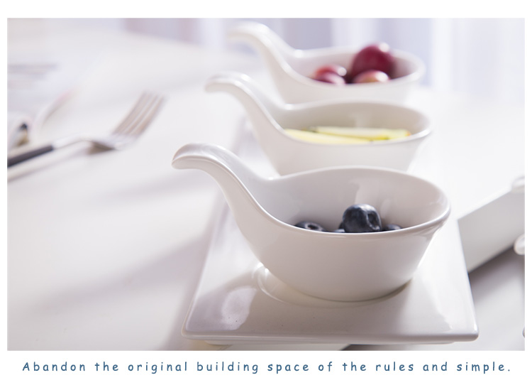 Chinabrett - Buffet kleines Saucengericht Keramik Dekorative Servierlöffel Dip -Löffel weißes Porzellan Geschirr 25