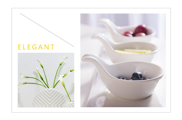 Chinabrett - Buffet kleines Saucengericht Keramik Dekorative Servierlöffel Dip -Löffel weißes Porzellan Geschirr 13