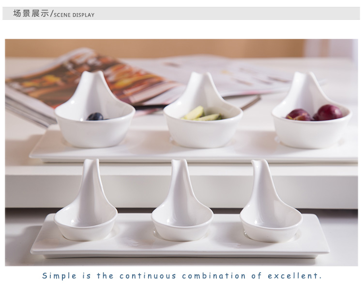 Chinabrett - Buffet kleines Saucengericht Keramik Dekorative Servierlöffel Dip -Löffel weißes Porzellan Geschirr 19