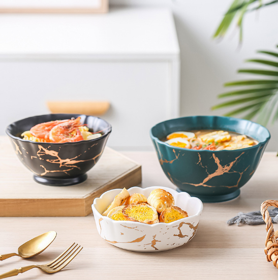 China Brett - Ceramika Bovlo 5 6 7 8 Porcelana Salata Bovlo Noodle Bowl Pasta Kolora Porcelana Vespermanĝo 12