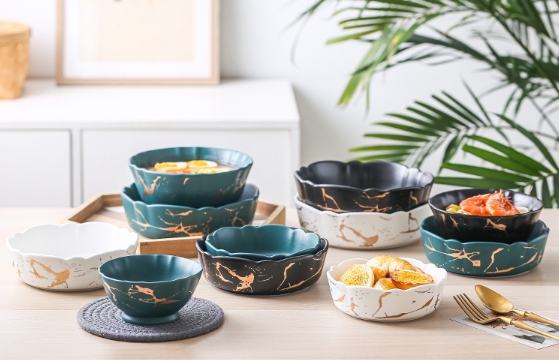 China Brett - Ceramika Bovlo 5 6 7 8 Porcelana Salata Bovlo Noodle Bowl Pasta Kolora Porcelana Vespermanĝo 14