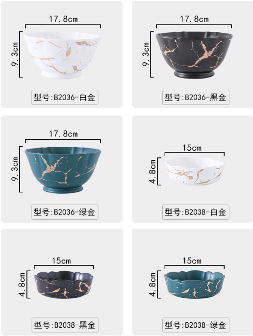 China Brett - Ceramika Bovlo 5 6 7 8 Porcelana Salata Bovlo Noodle Bowl Pasta Kolora Porcelana Vespermanĝo 20