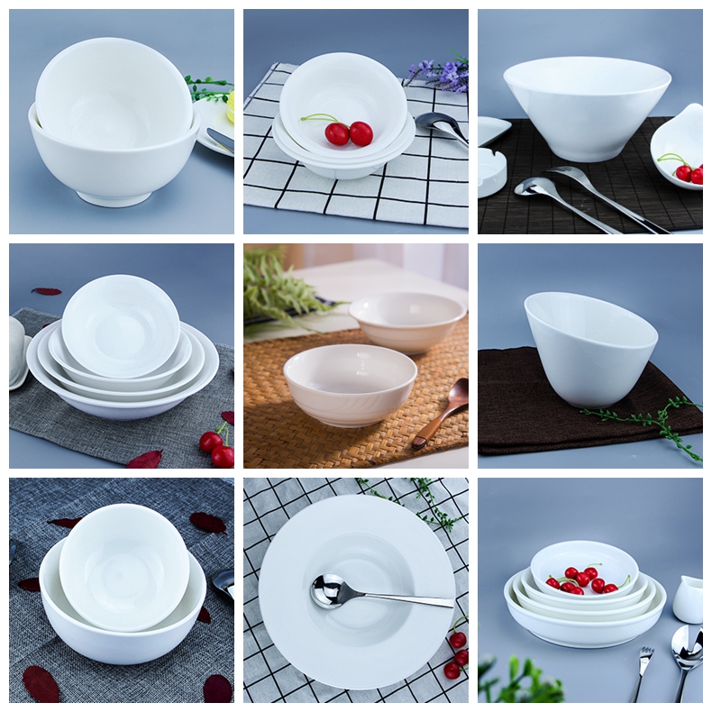 China Brett - Ceramika Bovlo 5 6 7 8 Porcelana Salata Bovlo Noodle Bowl Pasta Kolora Porcelana Vespermanĝo 26