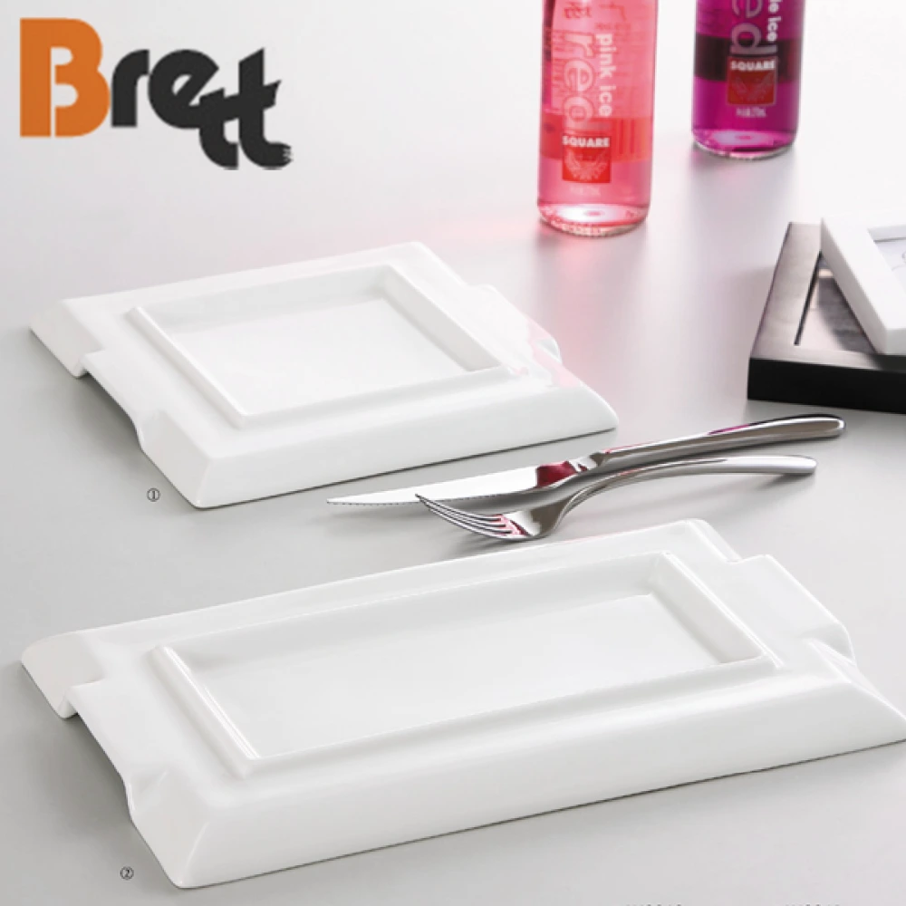 Bulk White Square Oval Rectangle Wholesale Catering Dinner Plates for 1