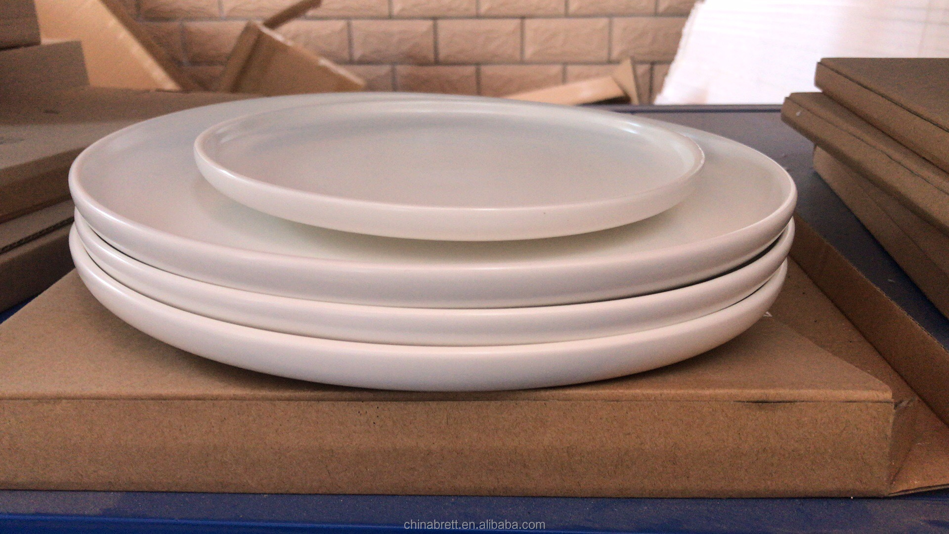 Nordiaj Agorditaj Restoraciaj Bovloj Ceramikaj Blankaj Pizza Plado -Platoj Ronda Bifsteko 11