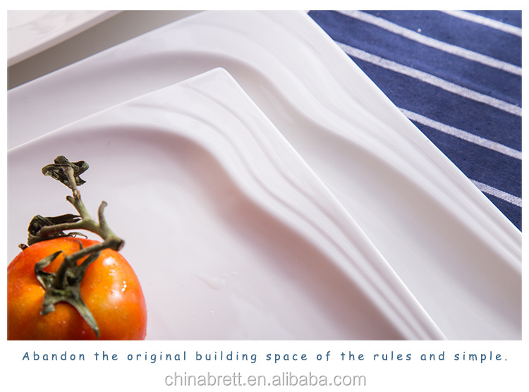 Chinabrett - plej vendataj produktoj ornamaj ceramikaj tabloj kvadrata formo vespermanĝa telero blanka porcelana vespermanĝo 19