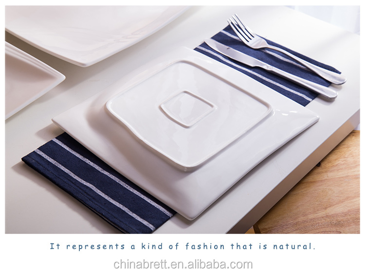 Chinabrett - plej vendataj produktoj ornamaj ceramikaj tabloj kvadrata formo vespermanĝa telero blanka porcelana vespermanĝo 21