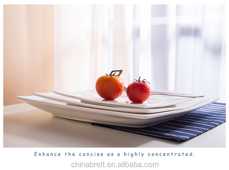 Chinabrett - plej vendataj produktoj ornamaj ceramikaj tabloj kvadrata formo vespermanĝa telero blanka porcelana vespermanĝo 17