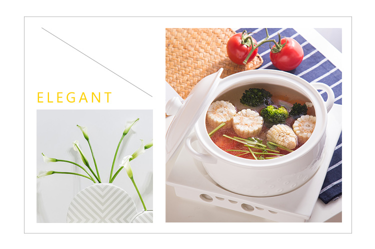 Pogranda Plej Bonkvalita 10 Ceramika Supo Tureen -Bovloj Kun Kovrilo Kaj Kandelo Staras Blanka Porcelana Vespermanĝo 16