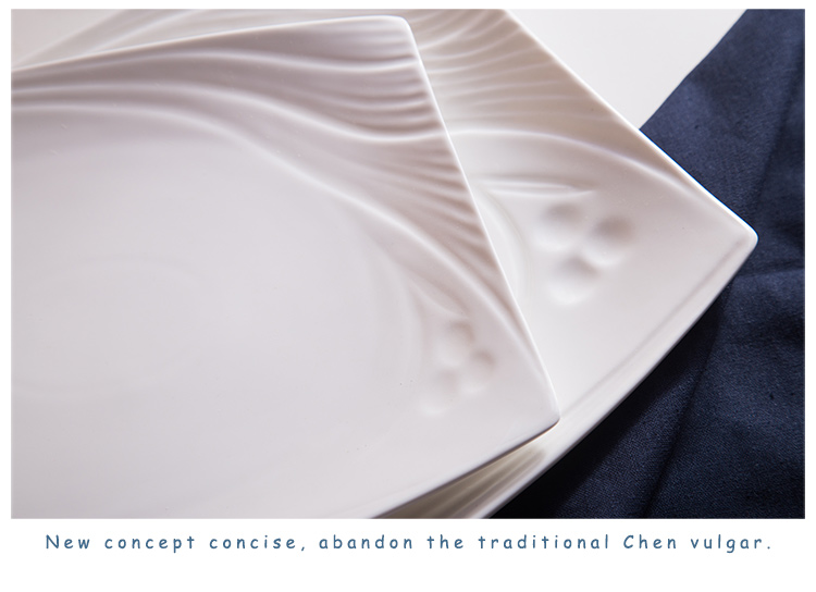 Chinabrett - Shenzhen Tableware Restaurant Porcelana Rektangula Vespermanĝa Plato Blanka Porcelana Vespermanĝo 22