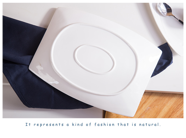 Chinabrett - Shenzhen Tableware Restaurant Porcelana Rektangula Vespermanĝa Plato Blanka Porcelana Vespermanĝo 24