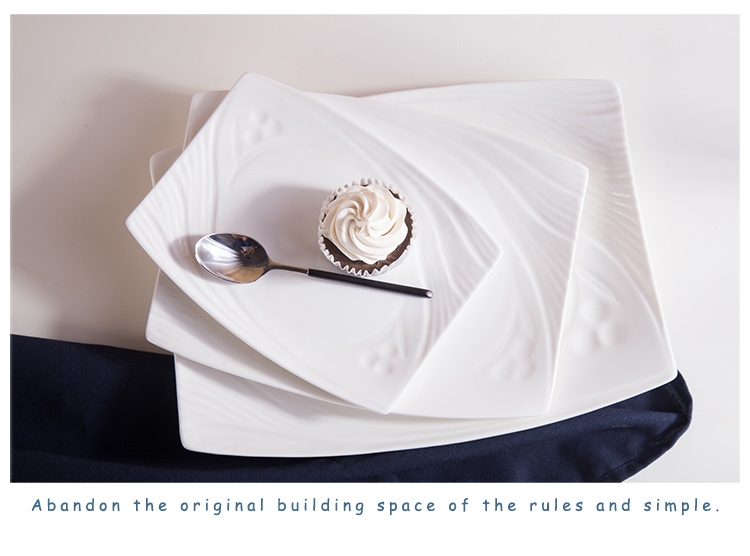 Chinabrett - Shenzhen Tableware Restaurant Porcelana Rektangula Vespermanĝa Plato Blanka Porcelana Vespermanĝo 26