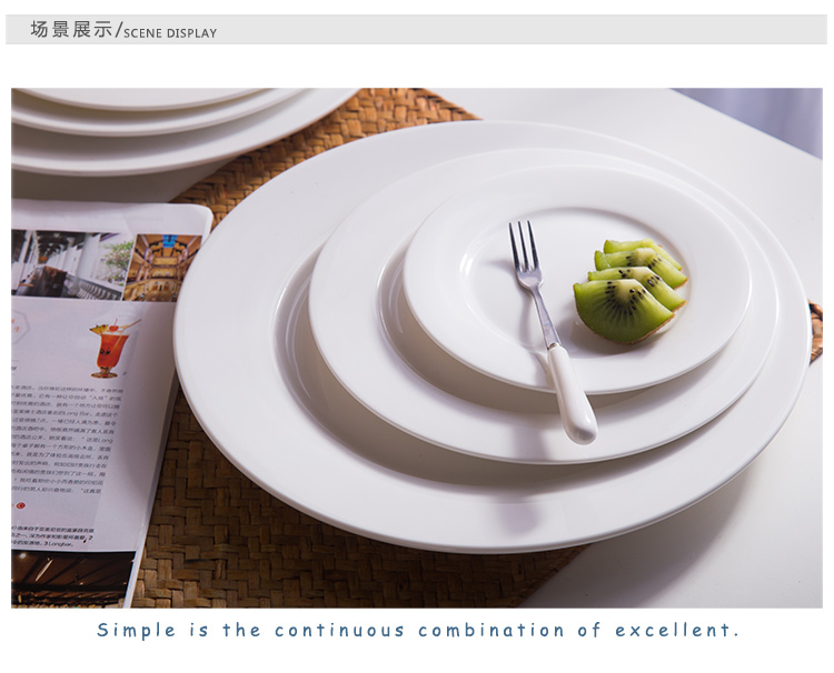 Guangzhou Dinner -ups Dinner Plate Classic Ceramic White Restaurant Places Dinnerware 12