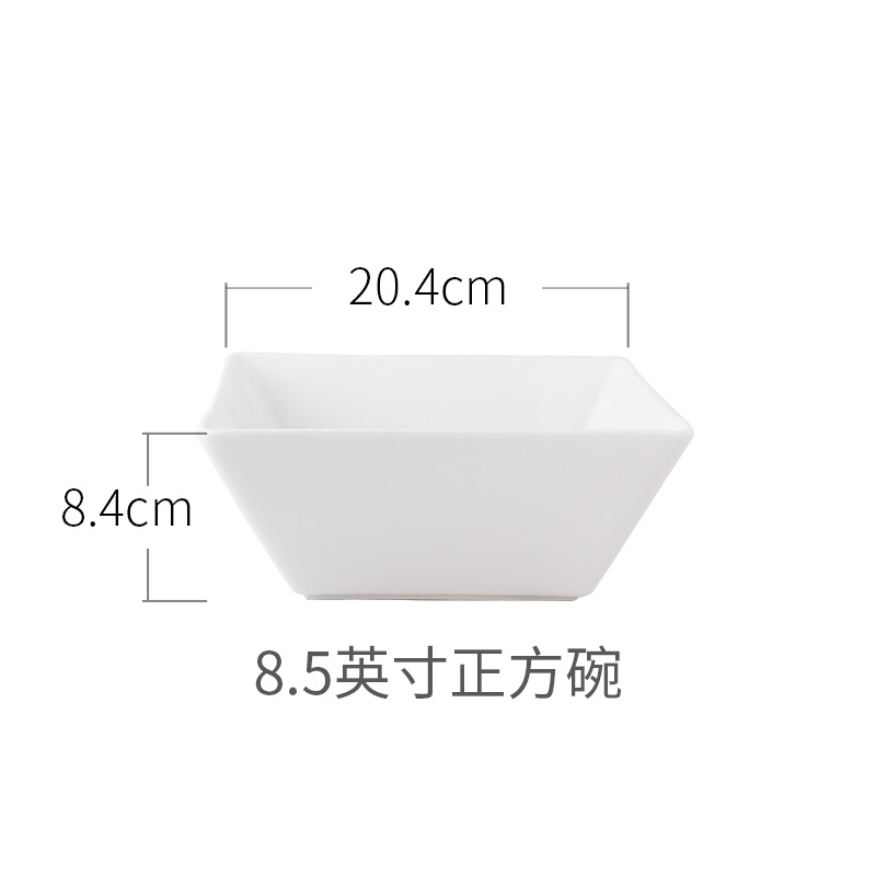 Keramik weiße Salatsuppe Schüssel Porzellanplatz Schalen für das Restaurant 16