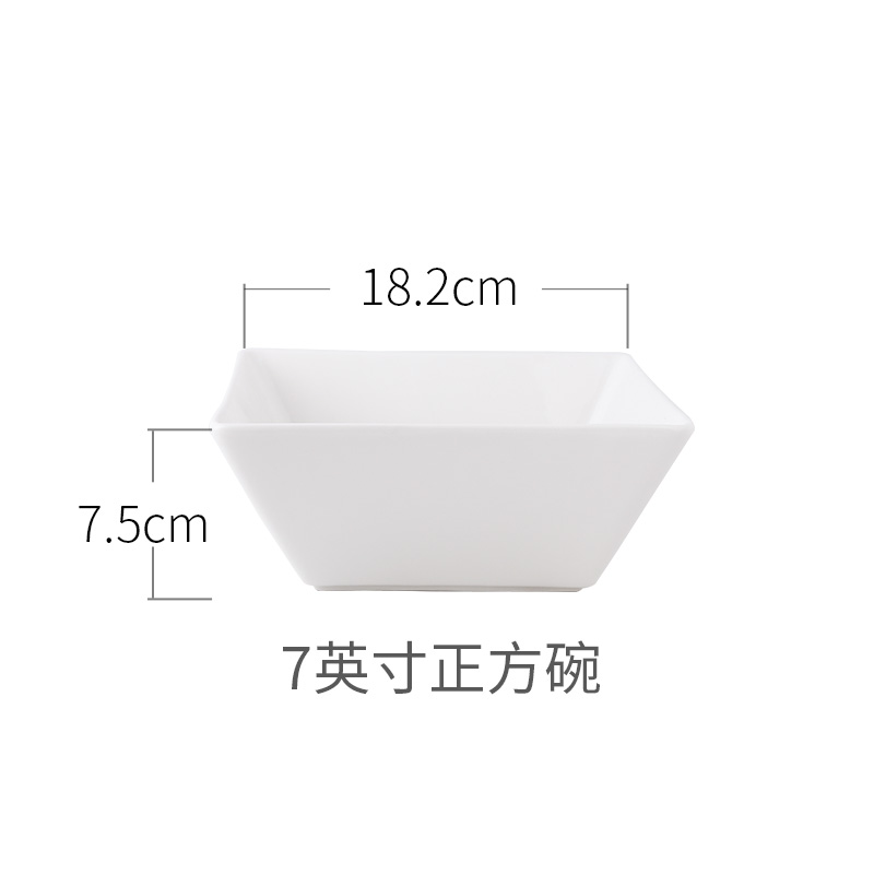 Keramik weiße Salatsuppe Schüssel Porzellanplatz Schalen für das Restaurant 18