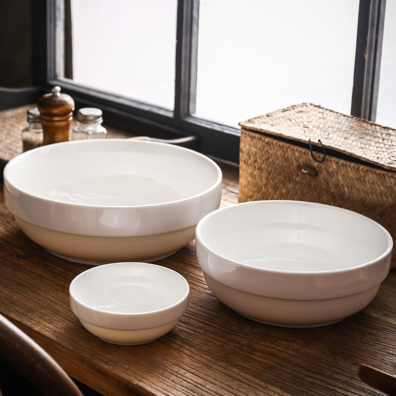 Chinabrett - Ceramika Bovlo 8 9 Porcelana Salata Bovlo Noodle Bowl Pasta Blanka Porcelana Vespermanĝo 12