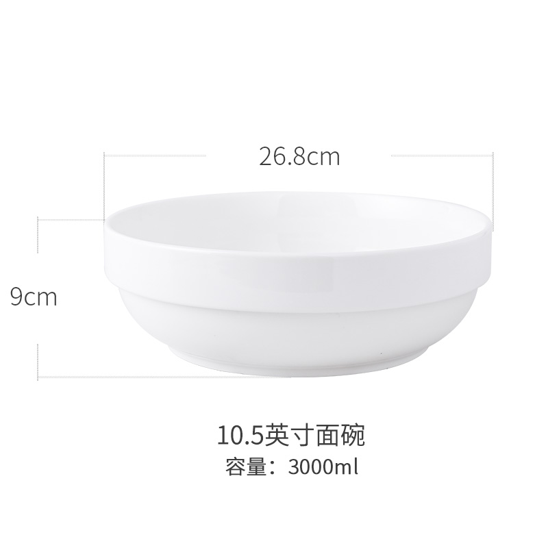 Chinabrett - Ceramika Bovlo 8 9 Porcelana Salata Bovlo Noodle Bowl Pasta Blanka Porcelana Vespermanĝo 18