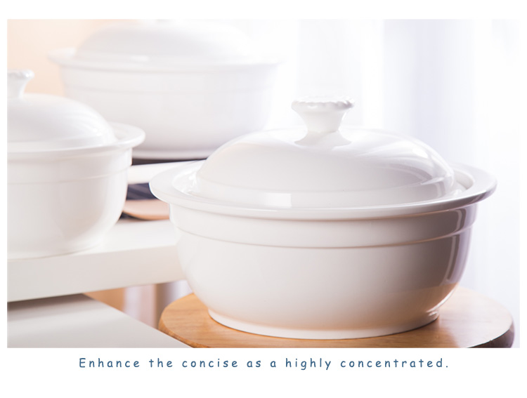 Blanka ceramika tureen porcelana supo -bovlo blanka supo tureen kun kovrilo 26