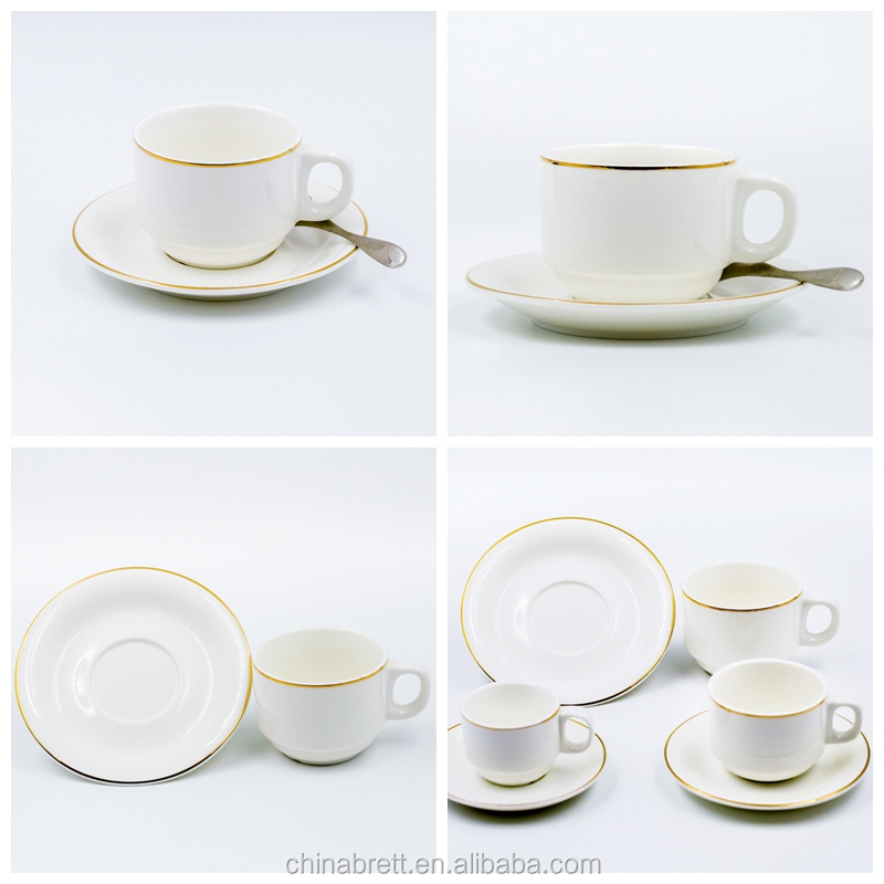 200 мл керамических чайных чашек Золотая обода кофейная кружка кофейная чашка с блюдцом 12