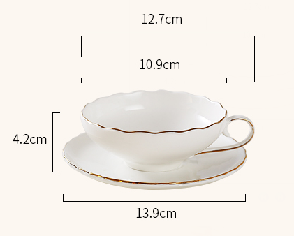 Чинабретт - костный фарфор английский послеобеденный чай и блюдца с золотыми краями ручной работы высококачественной подарочной коробки и кружки 18