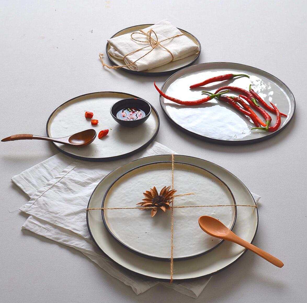 Kuzey Avrupa Tasarım Seramik Yemeği Tabakları Pizza Tabak Pasta Tabağı 8 10 10