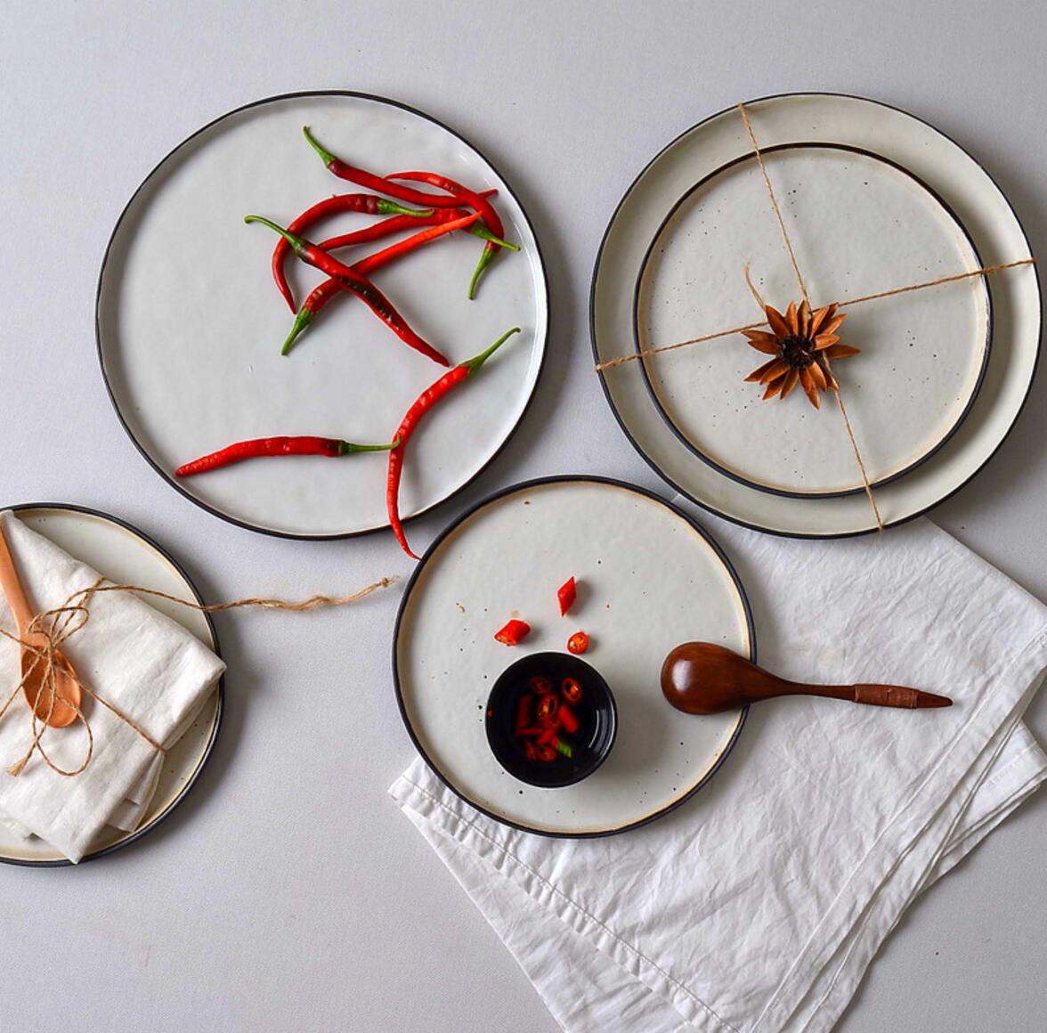 Kuzey Avrupa Tasarım Seramik Yemeği Tabakları Pizza Tabak Pasta Tabağı 8 10 14