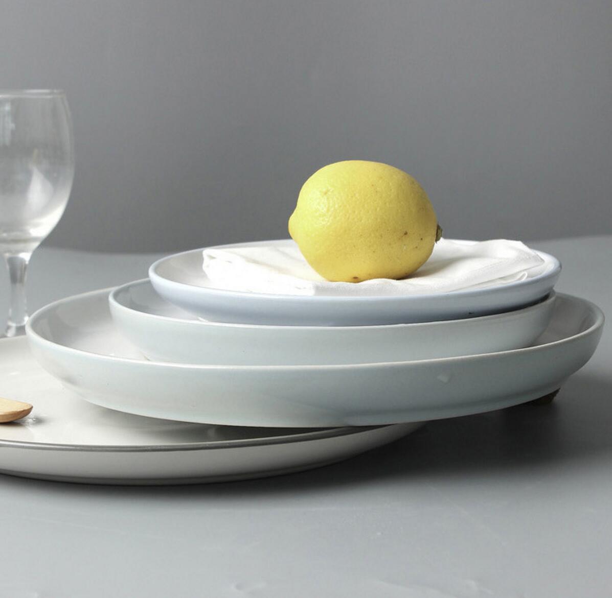 Kuzey Avrupa Tasarım Seramik Yemeği Tabakları Pizza Tabak Pasta Tabağı 8 10 18