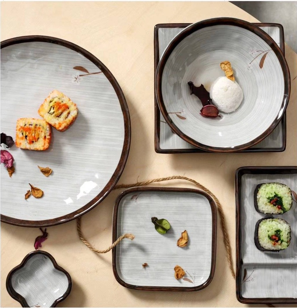 Used modern restaurant 100% melamine unbreakable dinnerware set 15