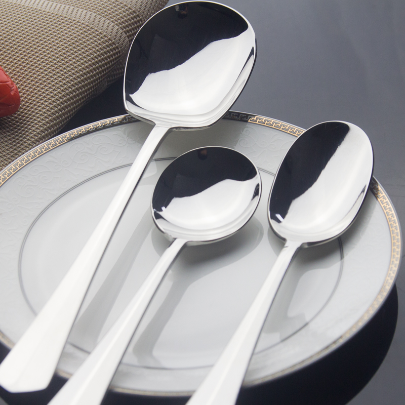 Pograndaj restoraciaj tranĉaĵoj aro 24 komputiloj neoksidebla ŝtala arĝento 12