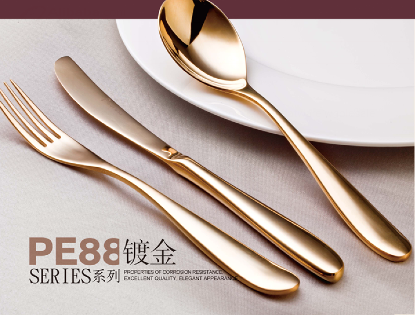 Luksa Tondaro Aro Geedziĝa Bankedo Flatware Silverware Gold Cutlery Neoksidebla Ŝtala Restoracio Hotelo Neoksidebla Ŝtala Oro 9