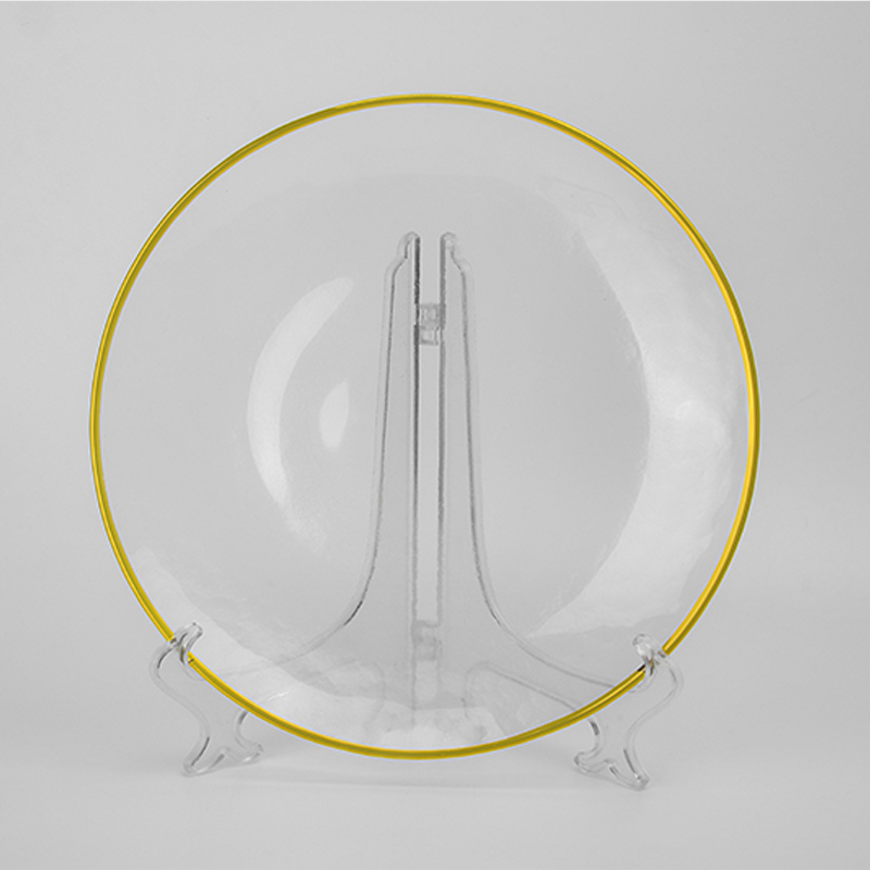 Hotelaj Provizoj Tabla Vitro Arĝenta Ora Rimŝargilo -Plato Sub Plato Servanta Pladon Vitra Ŝargilo 21