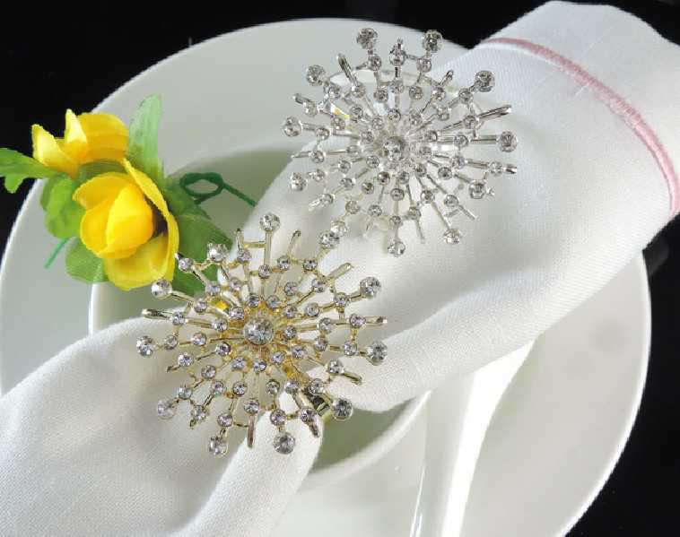 Chinabrett - Floro -Projekto Metala Ora Arĝenta Nafkin -Ringo Por Geedziĝa Ornamado Floro -Vazo Centraj 9