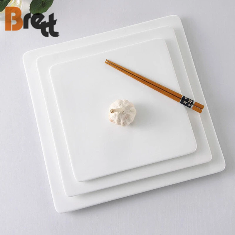 Porcelaine blanche entièrement plate 12 pouces 14 pouces Pizza Pizza pour restaurant 1