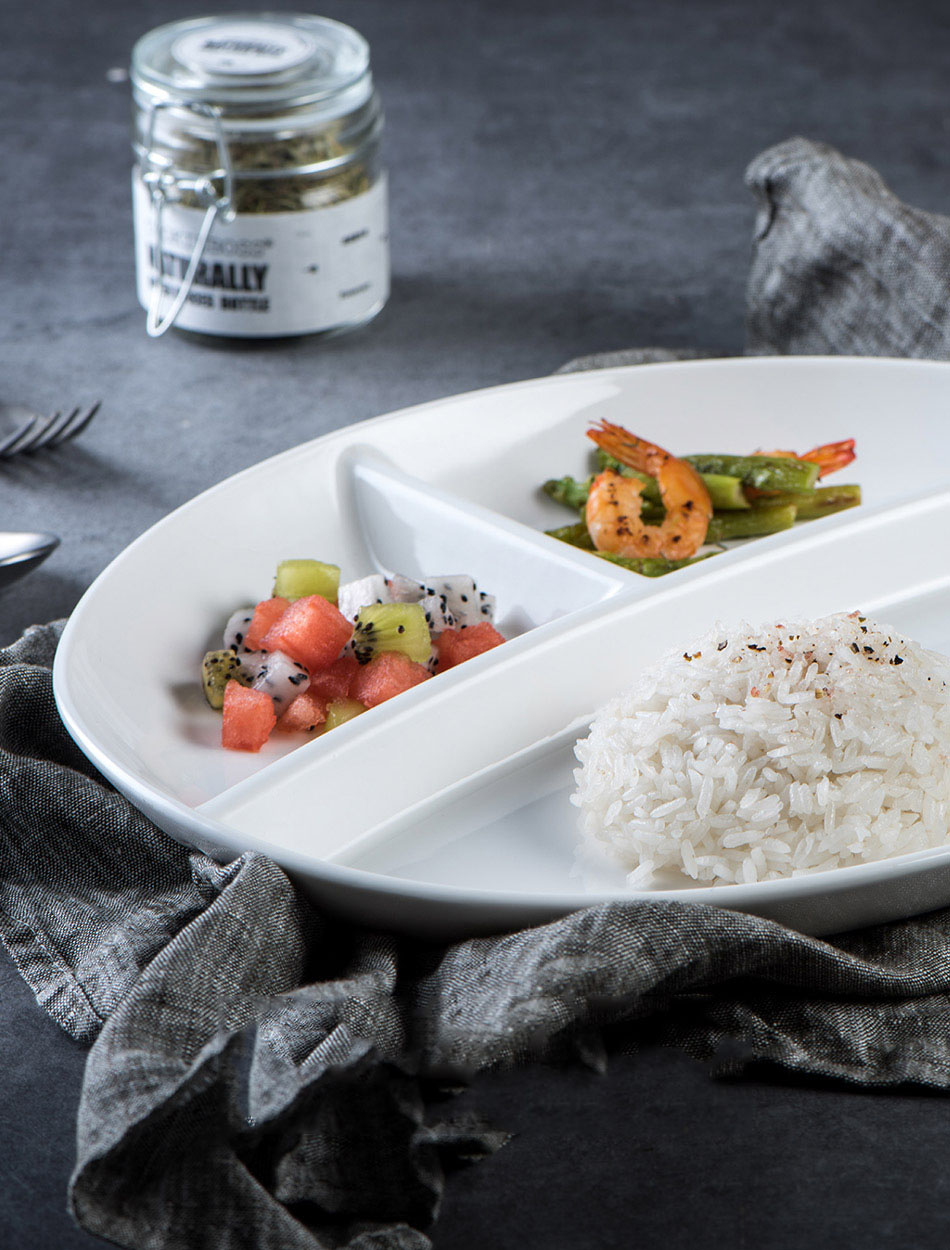 Keramik getrennt reine weiße Fast -Food -Hotel Kinder geteiltes Frühstücksschalen Support Custom Logo 18