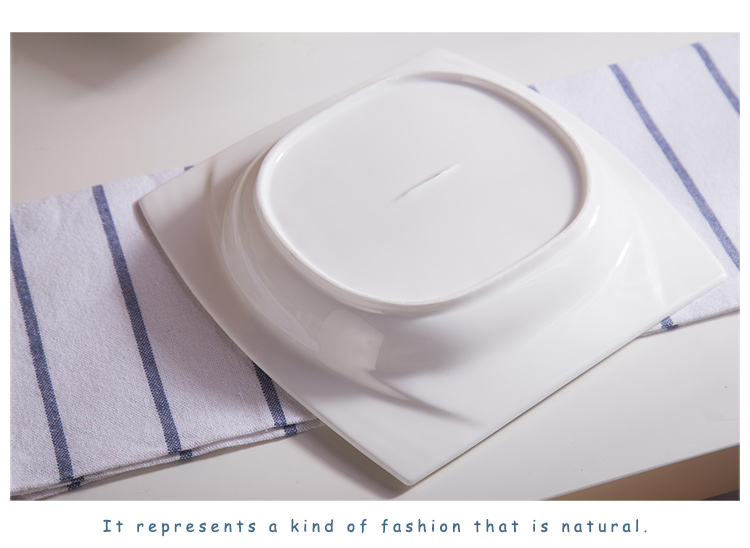 Chinabrett - Restaurant Microwave Safer Porzellan quadratischer Teller Pasta -Teller weißes Porzellan -Geschirr 25