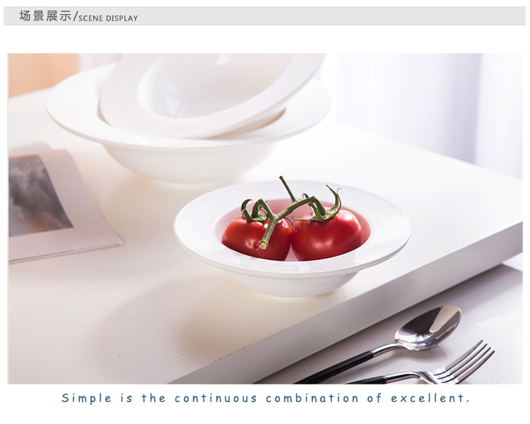 Hatformet porcelænsrunde dyb plade til restaurant 16