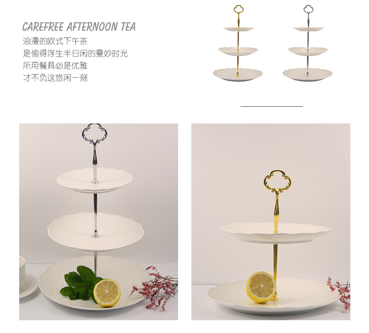 Stand de servire a tortului de nuntă rotundă de nuntă 2 Tier 3 Tier Ceramică 21