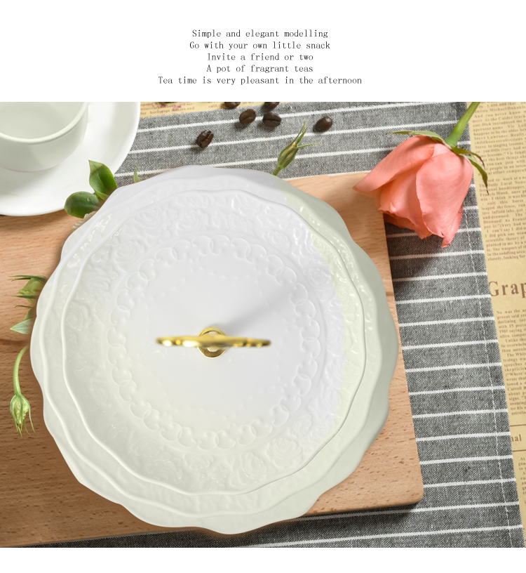 Stand de servire a tortului de nuntă rotundă de nuntă 2 Tier 3 Tier Ceramică 15