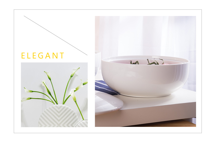 Grote keramische serveerscholenkommen witte mengkom met deksel 16