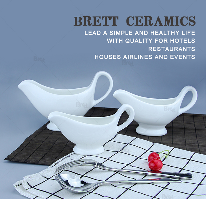 Szálloda étterem fehér kerámia szósz edény személyre szabott mártás csónak 8