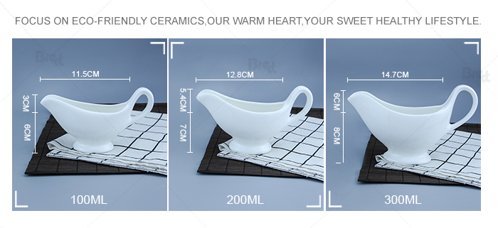 Szálloda étterem fehér kerámia szósz edény személyre szabott mártás csónak 14