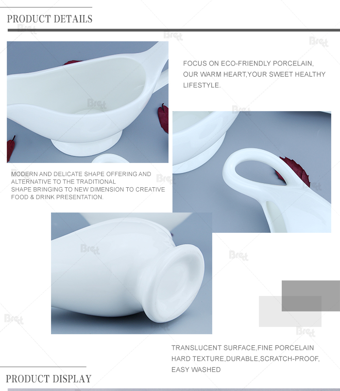 Szálloda étterem fehér kerámia szósz edény személyre szabott mártás csónak 16