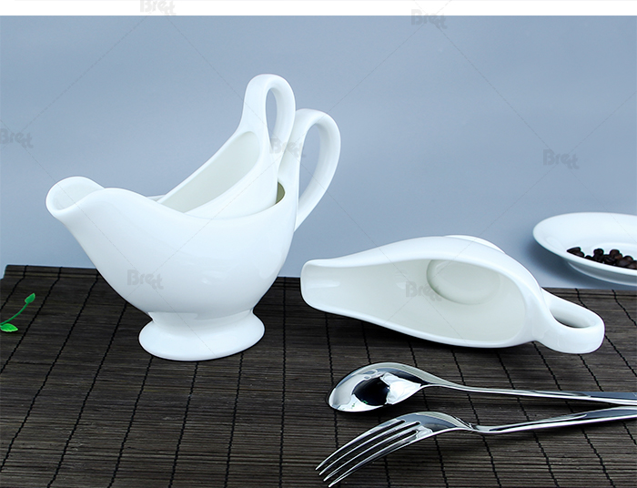 Szálloda étterem fehér kerámia szósz edény személyre szabott mártás csónak 18