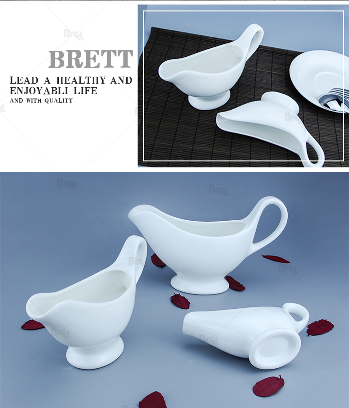 Szálloda étterem fehér kerámia szósz edény személyre szabott mártás csónak 20