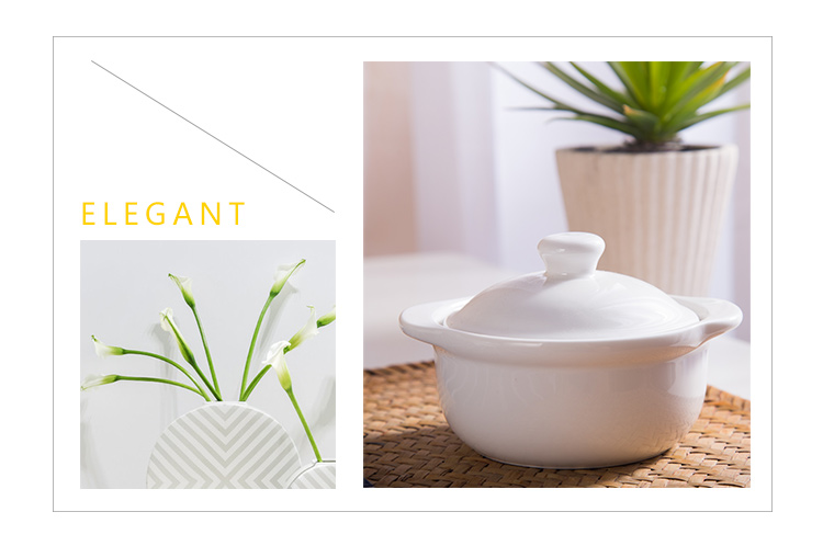 Chinabrett - أدوات العشاء بالجملة حساء السيراميك الأبيض Tureen مع غطاء الأدوات الخزفية الأبيض 12