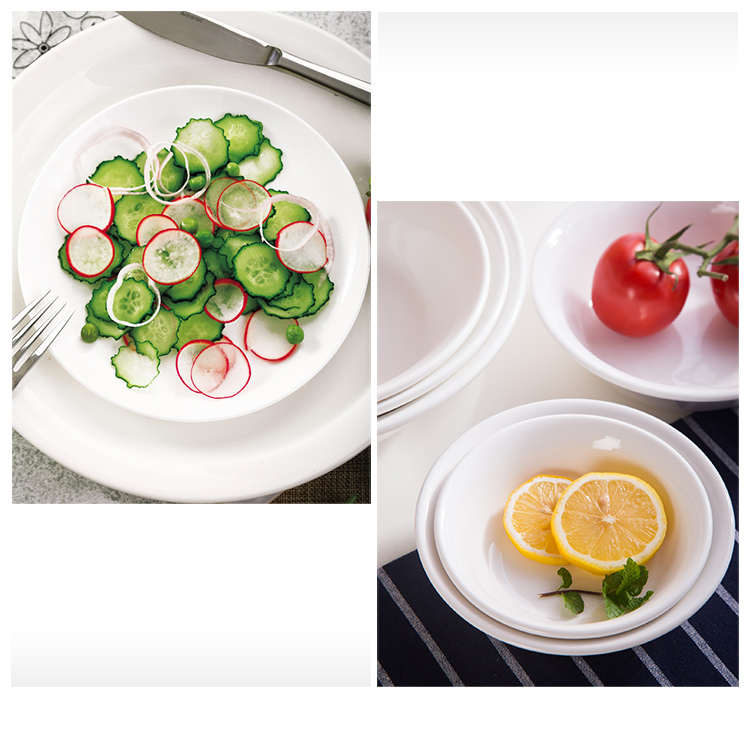 Gastamo pura blanka ceramika hotela restoracio korea stilo salata bovlo 20