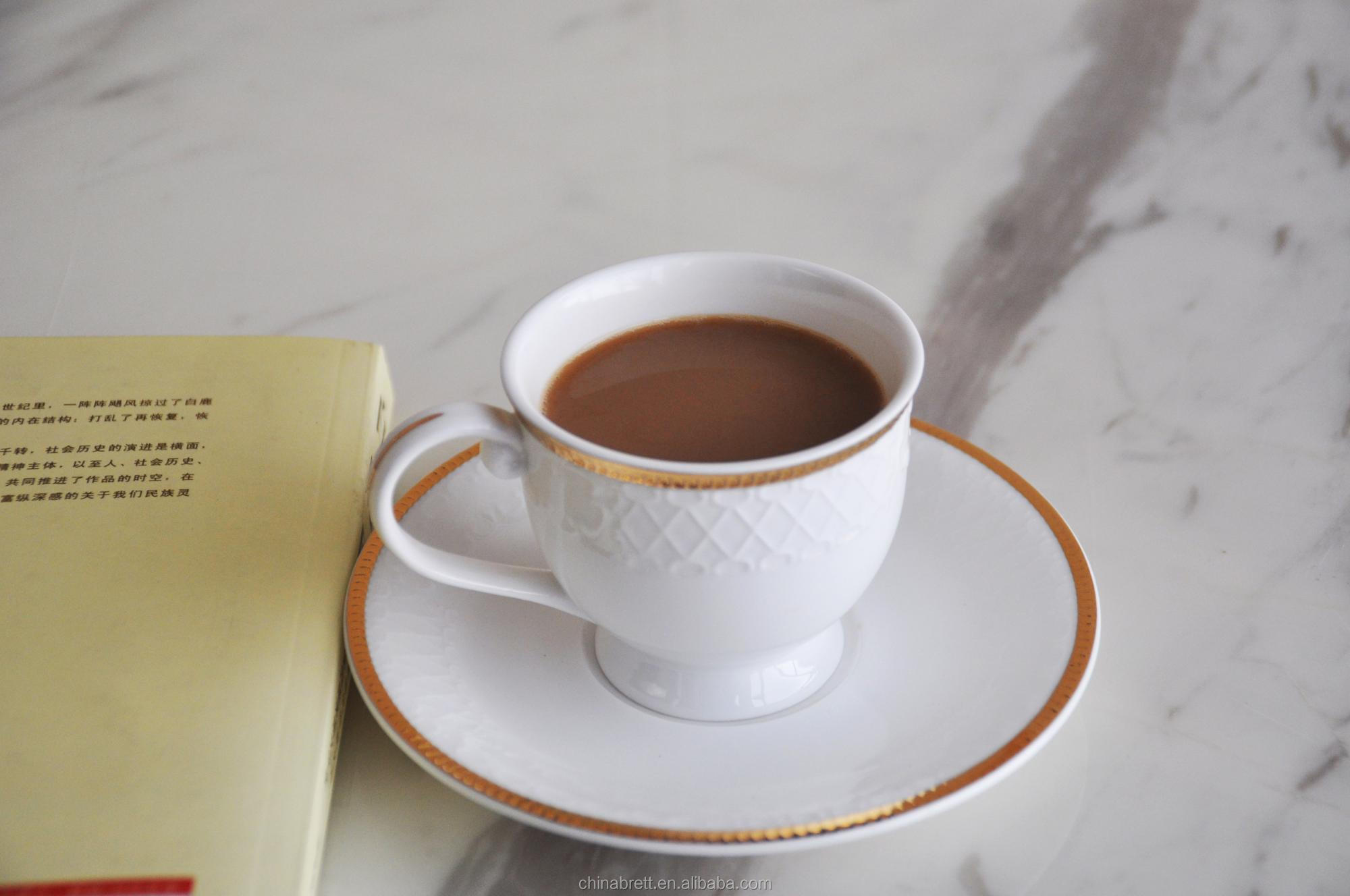 Чинабретт - Итальянский антикварный золотой ободок кофейная чашка и блюдца, установив керамическую кофейную чашку и кружку 13