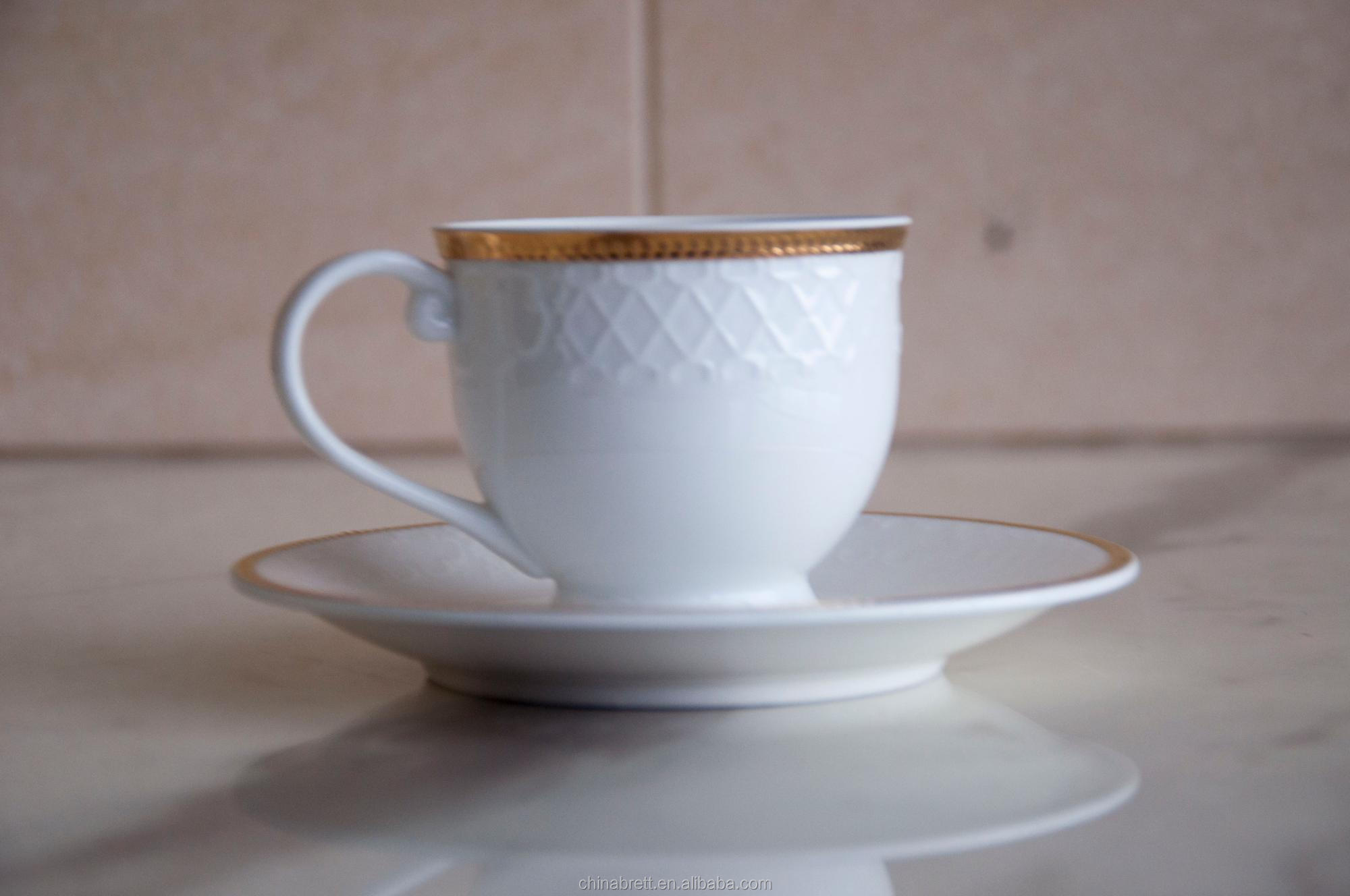 Чинабретт - Итальянский антикварный золотой ободок кофейная чашка и блюдца, установив керамическую кофейную чашку и кружку 9